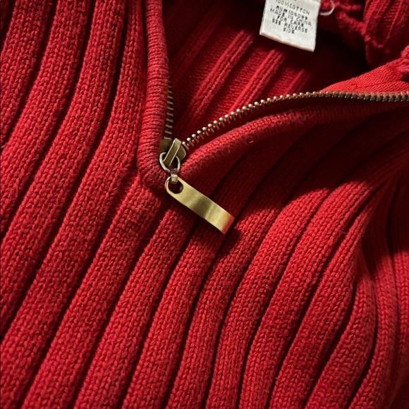 Red Ribbed Women’s Sweater - Picture 3 of 3